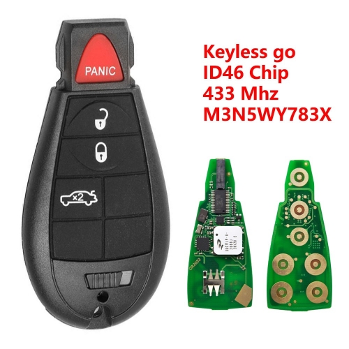 (433Mhz)M3N5WY783X 4+1 Buttons ID46 Chip Keyless go Remote Key for C-hrysler