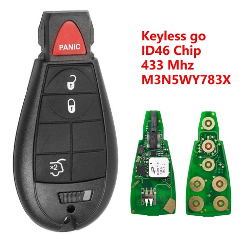 (433Mhz)M3N5WY783X 4+1 Buttons ID46 Chip Keyless go Remote Key for C-hrysler#E