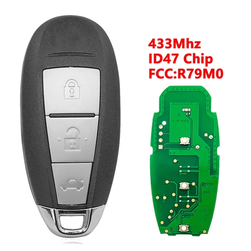 (433Mhz)R79M0 3 Button ID47 Chip Keyless Remote Fob for Suzuki Grand Vitara Ciaz
