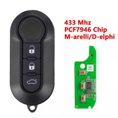 (433Mhz)3 Buttons PCF7946 Chip Remote Flip Car Key for Fiat 500 D-elphi BSI / M-arelli