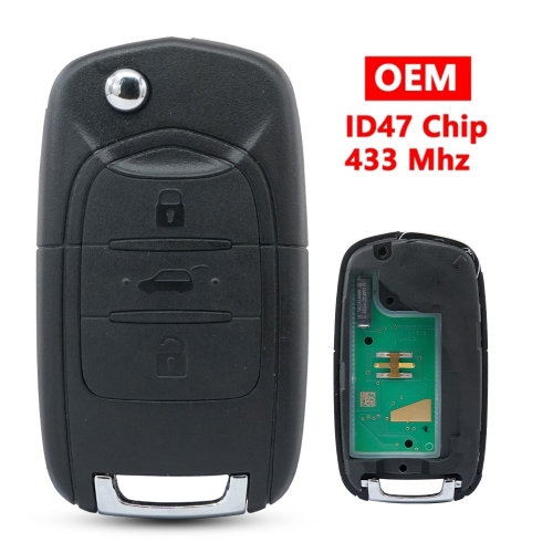 (433Mhz)OEM 3 Buttons ID47 Chip Filp Remote Key for 2020-2023 Chevrolet Captiva