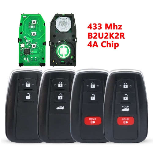 (433Mhz)B2U2K2R 2/3/2+1/3+1 Buttons 4A Chip for Toyota