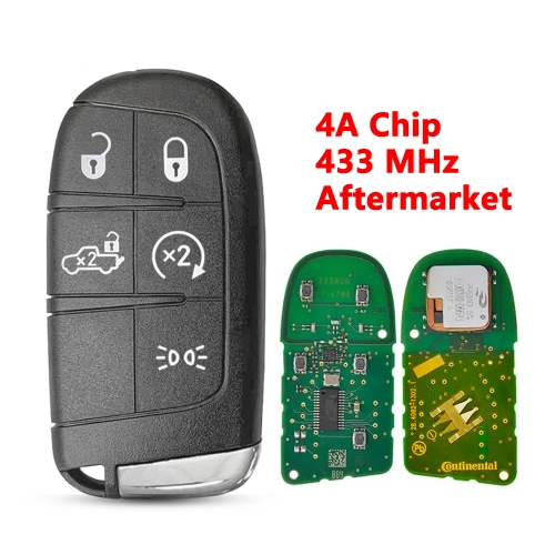 (433Mhz)5 Buttons 4A Chip SIP22 Blade Smart Remote Key for Fiat 500 500L 500X 2016+