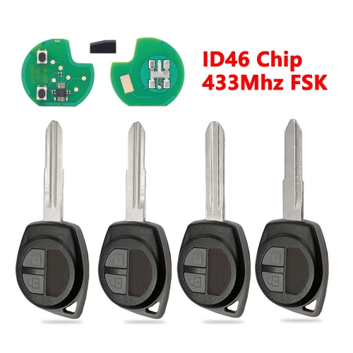 (433Mhz FSK)2 Buttons ID46 Chip Remote Key for Suzuki