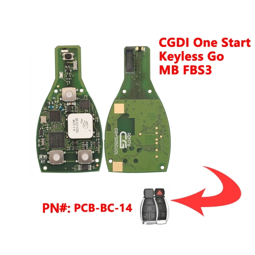(315/433Mhz)3/3+1Buttons CGDI One Start Keyless Go MB FBS3 Smart Remote Key PCB