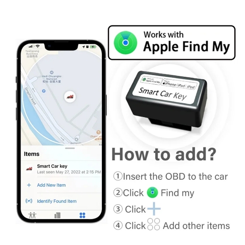 Mini Car OBD GPS Locator Works With Apple Find My APP Quick Installation Smart Tracker Anti-lost Device Finder Global Position