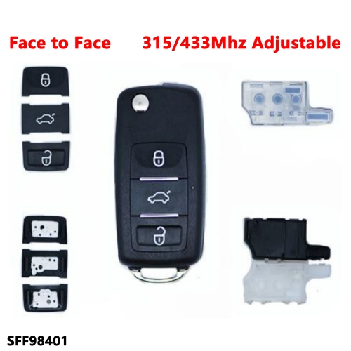 (315/433Mhz Adjustable)3+1 Buttons remote key for Face to Face 98401
