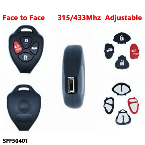 (315/433Mhz Adjustable)3+1 Buttons remote key for Face to Face 50401