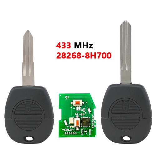 2 Button Remote Car Key Fob 433Mhz No Chip for Patrol Navara X-Trail Serena Primera Micra Almera P/N: 28268-8H700