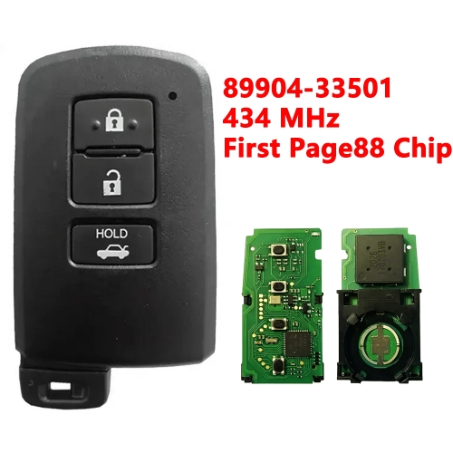 (434Mhz)89904-33501 3 Buttons First Page88 Chip Keyless Remote Key for Toyota Auris Rav 4