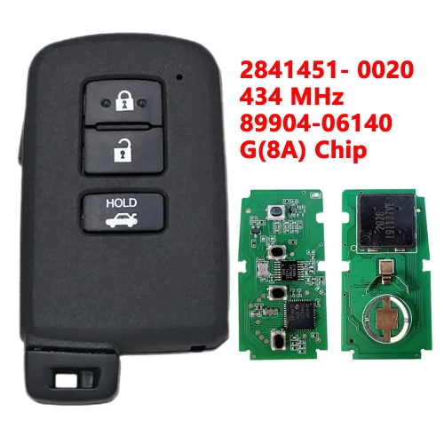 (434Mhz)2841451-0020 89904-06140 3 Buttons G 8A Chip Keyless Remote Key for Toyota Corolla Camry