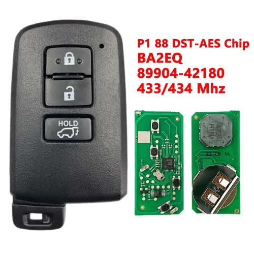 (433/434Mhz)BA2EQ 89904-42180 3 Buttons P1 88 DST-AES Chip Keyless Remote Key for Toyota Rav4