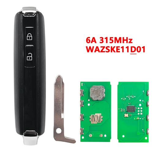 (315Mhz)WAZSKE11D01 2 Buttons 6A Chip Keyless-Go Smart Remote Key for M-azda
