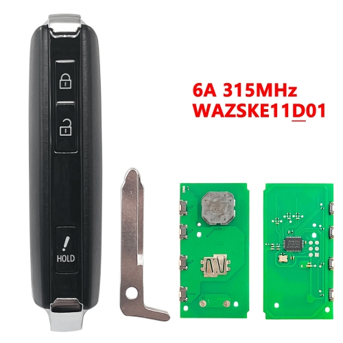 (315Mhz)WAZSKE11D01 3 Buttons(Hold) 6A Chip Keyless-Go Smart Remote Key for M-azda