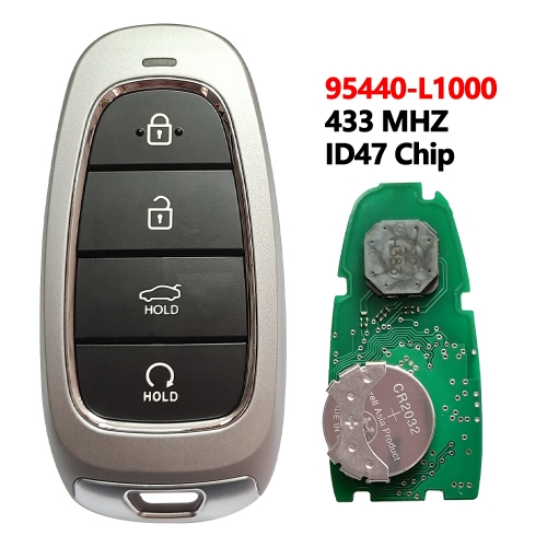 (433Mhz)95440-L1000 4 Buttons ID47 Chip Remote Car Key for Hyundai Sonata 2020+