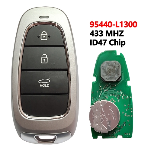 (433Mhz)95440-L1300 3 Buttons ID47Chip Remote Car Key for Hyundai Sonata 2020+