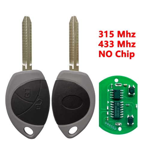(315/433Mhz)2 Buttons Remote Control Plate NO Chip for Toyota Cobra Truguard VG Alarm