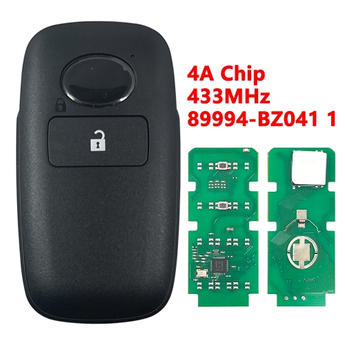 (433Mhz)89994-BZ041 1 2 Buttons 4A Chip Remote Smart Car Key for Toyota Raize Rocky Yaris Cross