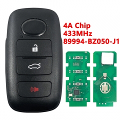 (433Mhz)89994-BZ050-J1 3+1 Buttons 4A Chip Remote Smart Car Key for Toyota Raize Rocky Yaris Cross