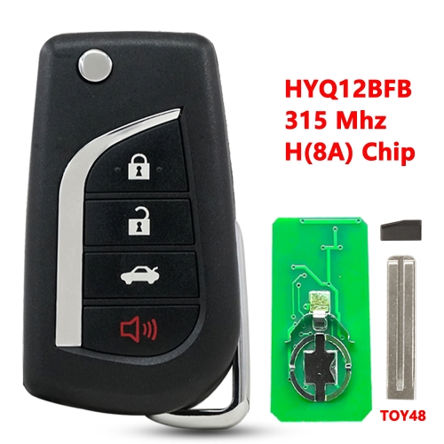 (315Mhz)HYQ12BFB 3+1 Buttons H 8A Chip Remote Key for Toyota