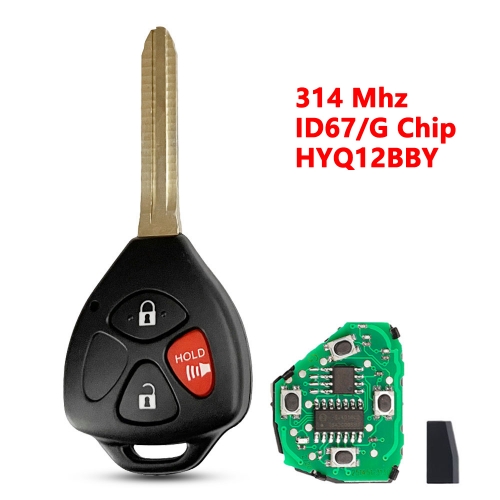 (314Mhz)HYQ12BBY 2+1 Buttons G/67 Chip Remote Key for Toyota