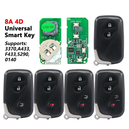 3370 F433 2/3/2+1/3+1 Buttons 8A 4D Chip Keyless go Remote Key for Toyota