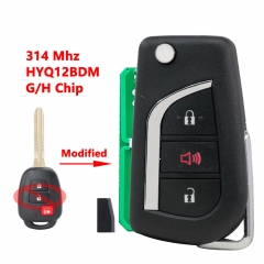 (314Mhz)HYQ12BDM 2+1 Buttons G/H Chip Flip Remote Key for Toyota