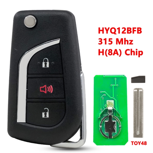 (315Mhz)HYQ12BFB 2+1 Buttons H 8A Chip Remote Key for Toyota