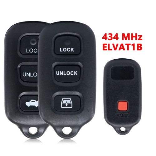 (434Mhz)ELVAT1B 3+1 Buttons Remote Key for Toyota