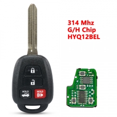 (314Mhz)HYQ12BEL 3+1(CAR) Buttons G/H Chip Remote Key for Toyota