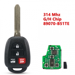 (314Mhz)89070-B51TE 3+1(CAR) Buttons G/H Chip Remote Key for Toyota