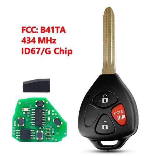 (434Mhz)B41TA 2+1 Buttons G/67 Chip Remote Key for Toyota