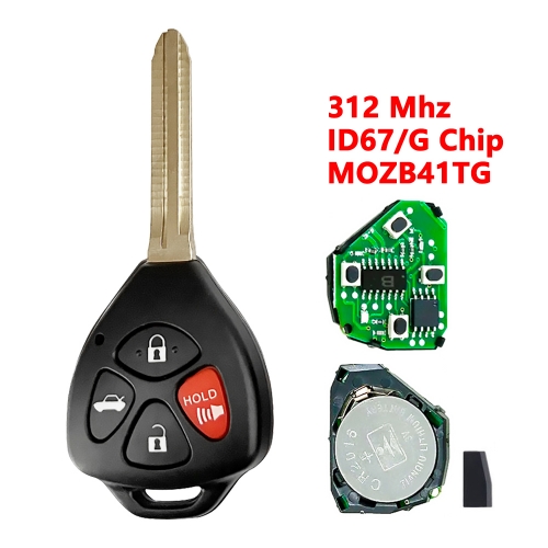 (312Mhz)MOZB41TG 3+1 Buttons G/67 Chip Remote Key for Toyota