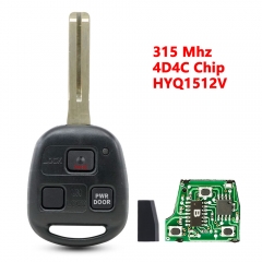 (315Mhz)HYQ1512V 3 Buttons(PWR) 4D4C Chip Remote Key for Toyota TOY48 Blade