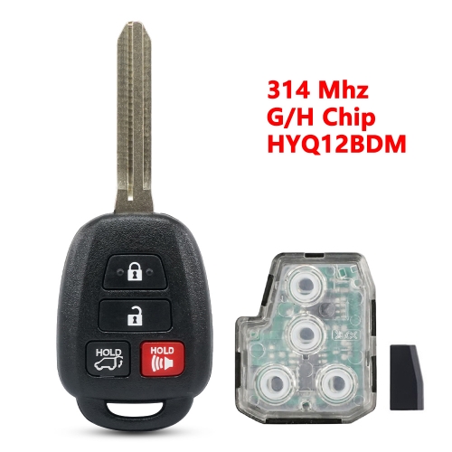 (314Mhz)HYQ12BDM 3+1(SUV) Buttons G/H Chip Remote Key for Toyota