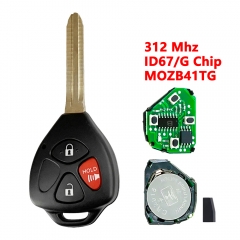 (312Mhz)MOZB41TG 2+1 Buttons G/67 Chip Remote Key for Toyota