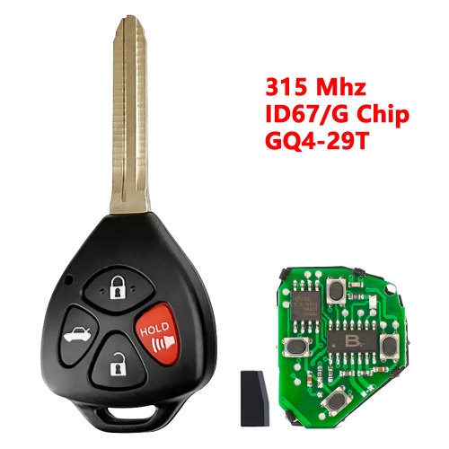 (315Mhz)GQ4-29T 3+1 Buttons G/67 Chip Remote Key for Toyota