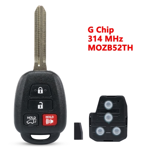 (314Mhz)MOZB52TH 3+1(SUV) Buttons G Chip Remote Key for Toyota