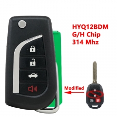 (314Mhz)HYQ12BDM 3+1 Buttons G/H Chip Flip Remote Key for Toyota