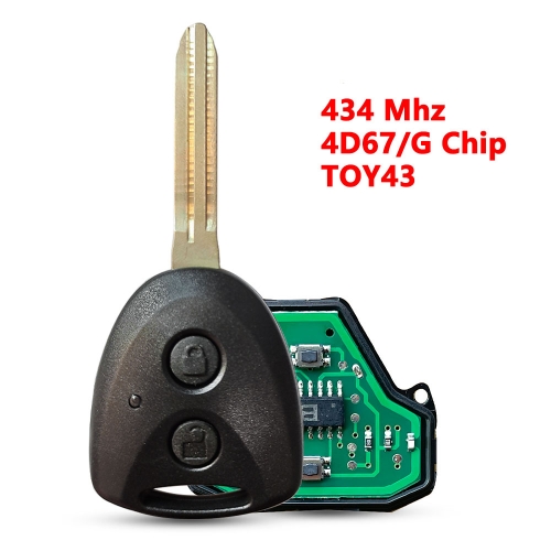 (434Mhz)2 Buttons G/4D67 Chip Remote Key for Toyota