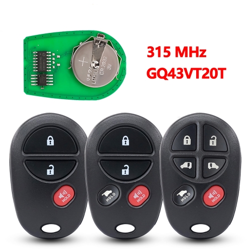 (315Mhz)2+1/3+1/4+1 Buttons Remote Key for Toyota