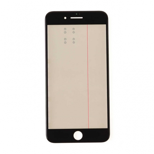 Glass Lens with Front Bezel OCA Glue Sheet and Polarizer Film For Apple iPhone 8 Plus - Black