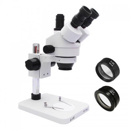 7X-45X Magnification Table Pillar Stand Trinocular Stereo Zoom Microscope SZM2.0X SZM0.5X Lens