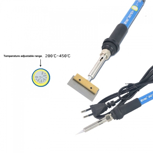 60W 2 in 1 Constant Temperature Adjustable Electric Soldering Iron + Welding Shovel For Phone Glue Remove Clean Tool