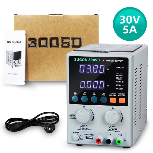 SUGON 3005D 30V 5A DC Power Supply Adjustable 4 Digit Display Laboratory Power Supply110/220V Voltage Regulator For Phone Repair