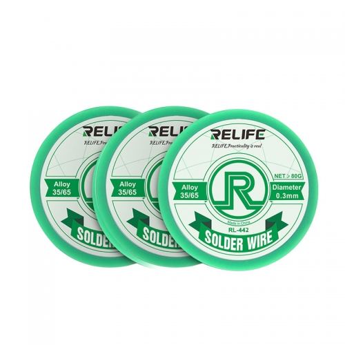 RELIFE RL-442 High Purity 0.3/0.4/0.5/0.6 Sn35/Pn65 Medium Temperature Active Tin Wire Rosin Solder Soldering Wire Roll No-clean