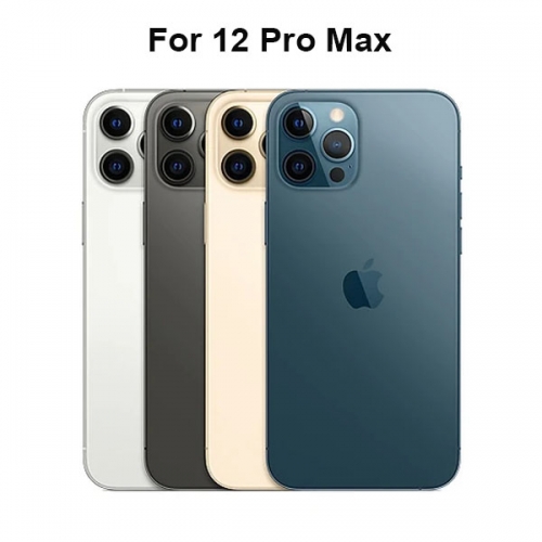 Back Glass Cover With Big Camera Hole Replacement For Apple iPhone 12 Pro Max - Silver/Graphite/Gold/Pacific Blue - AA