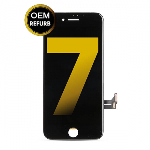 LCD Display and Touch Screen Digitizer Assembly With Frame Replacement For Apple iPhone 7 - Black - OEM Refurb