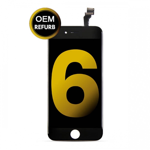 LCD Display and Touch Screen Digitizer Assembly with Frame Replacement For iPhone 6 - Black - OEM Refurb
