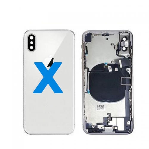 Full Back Cover Housing Battery Cover Door Rear Middle Frame Chassis with Flex Cable Assembly For iPhone X - AA